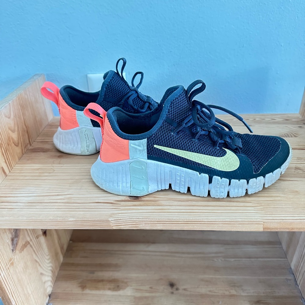 Nike Kids Sneakers - Dark Blue and Neon Orange